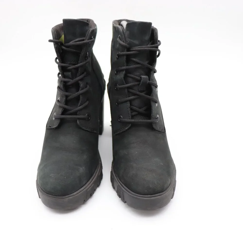 Timberland Lana Point 6 Inch Lace Up Black Nubuck Women's Size 8 Heeled Boots - Picture 2 of 11